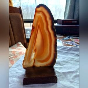 Cream Agate slab with stand